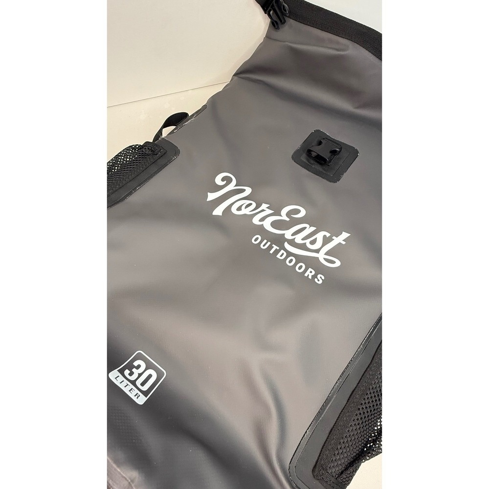 NorEast Outdoors 30 Liter Waterproof‎ Roll Top Backpack Cooler Gray Mesh Pockets